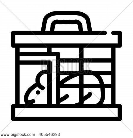 Mouse For Testing Vaccine Line Icon Vector Illustration