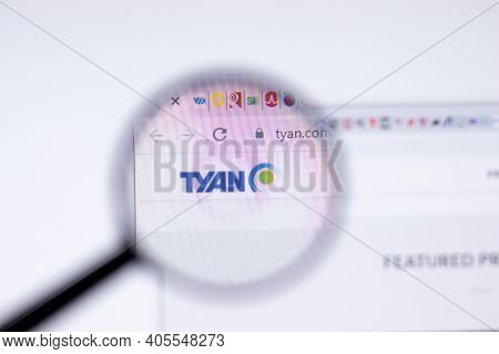 Saint Petersburg, Russia - 28 January 2021: Tyan Website Page With Logo Close-up, Illustrative Edito