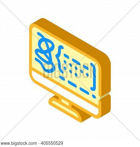 Decoding Protein Molecule Isometric Icon Vector Illustration