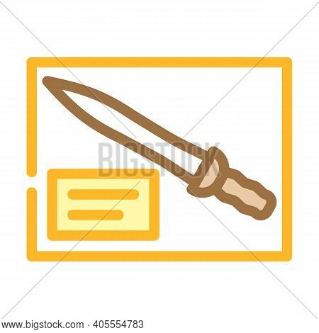 Gladius Museum Exhibit Color Icon Vector Illustration