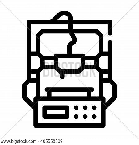 Entry Level 3d Printer Line Icon Vector Illustration