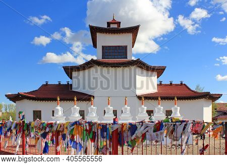 Kyzyl Is The Capital Of The Tyva Republic. Russia - June 2019. Tsechenling Buddhist Temple Is One Of