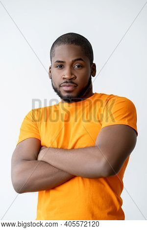 African Man Portrait. Black Lives Matter. People Of Color. No Racism. Confident Friendly Athletic Da