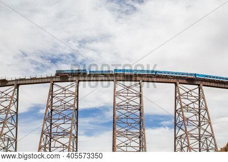 Polvorilla, Argentina - November 14, 2015: Train On Top Of Polvorilla Viaduct