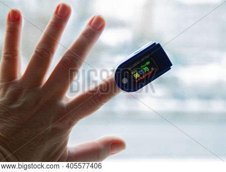 Pulsoxymeter On The Finger Of The Hand