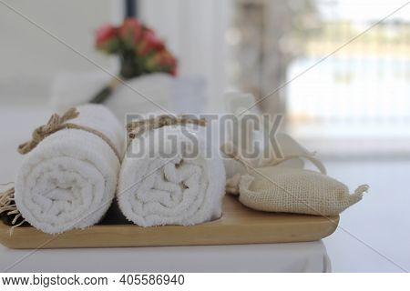 Spa Accessories,beautiful Composition Of Spa , Spa Relax Concept,  Herbs For Massage, Beautiful Sap 