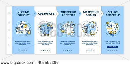 Value Chain Components Onboarding Vector Template. Sales Increase. Business Process Optimization. Re