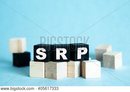 Srp. The Text Is On The Dark And Light Cubes. Bright Solution For Business, Financial, Marketing Con