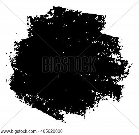 Round Charcoal Texture Chalk Illustration With Charcoal Effect. Vector Freehand Round Charcoal Textu