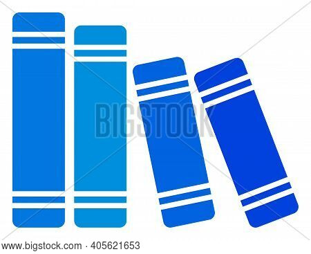 Books Icon With Flat Style On A White Background. Isolated Raster Books Icon Image, Simple Style.