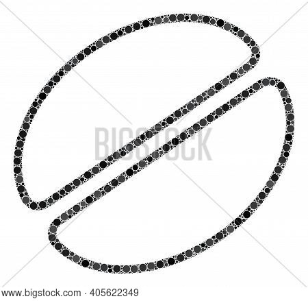 Cacao Bean Raster Collage Of Round Dots In Variable Sizes And Color Tints. Round Dots Are Composed I