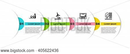 Set Line Standalone Sensor And Plant, Wind Turbine, Incubator For Eggs And Plant Status. Business In