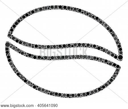Cacao Beans Vector Mosaic Of Round Dots In Different Sizes And Color Tinges. Round Dots Are Grouped 