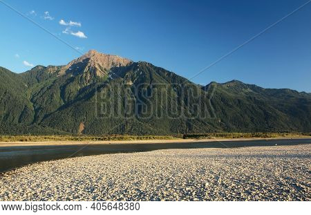 Mount Cheam And The Fraser River In British Columbia Canada Near Chilliwack