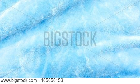 Close Up Of Blue Soft Fabric For A Background.
