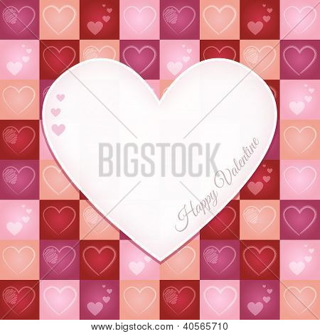 Valentine Retro lykønskningskort med hjerte mønster