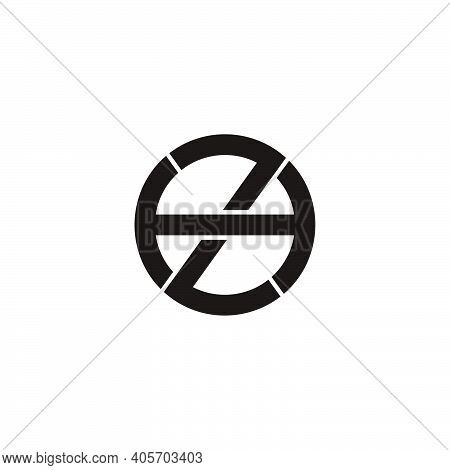 Vector Of Letter Hz Round Geometric Line Simple Logo
