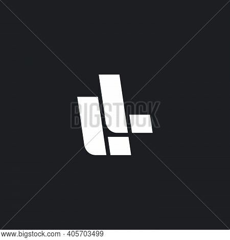 Simple Geometric Letter Ll Line Logo Vector