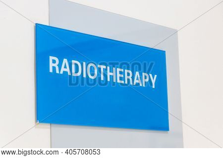 Radiotherapy Word Direction Signage In Hospital For Cancer Treatment