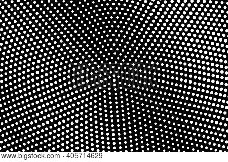 Black And White Vector Halftone. Subtle Halftone Digital Texture. Faded Dotted Gradient. Comic Effec