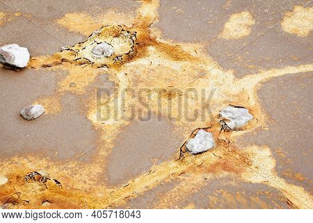 Abstract Textures And Formations On The Banks Of Rio Tinto River, Andalusia Spain.