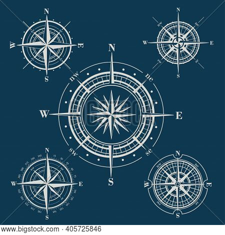 Set Compass Roses Vector & Photo (Free Trial) | Bigstock