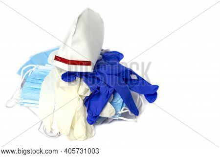 Mask. Medical Face Mask Isolated On White Background. Covid-19 Concept. Masks, Gloves. Coronavirus P