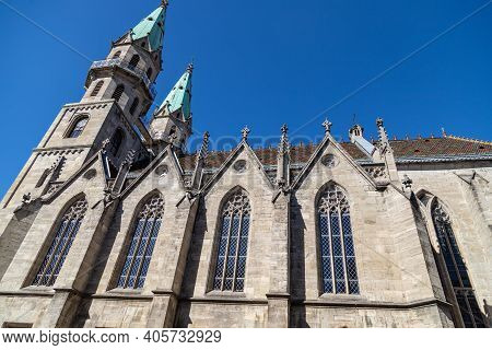 Low Angle View On The City Church In Meiningen, Thuringia