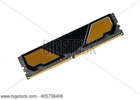 Ddr4 Ram Memory Module. Hardware For Desktop Pc. Isolated On White Background.
