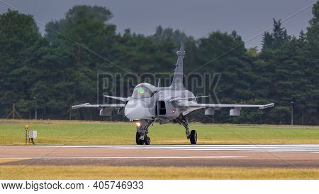 Fairford, Uk - 15th July 2017: A Sukhoi Su-27 Flanker Fighter Aircraft In Flight