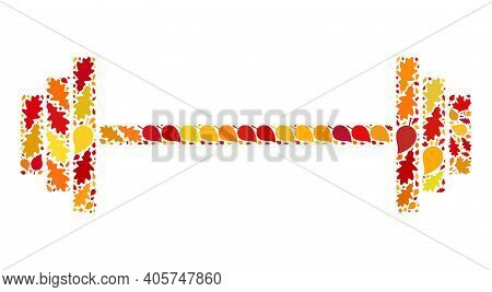 Barbell V3 Mosaic Icon Combined For Fall Season. Raster Barbell V3 Mosaic Is Done Of Randomized Autu