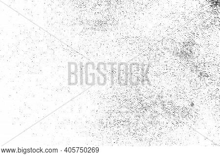 Black Splatter Vector Overlay Texture. Subtle Grain Grunge Pattern Of Craft Paper Isolated On White 