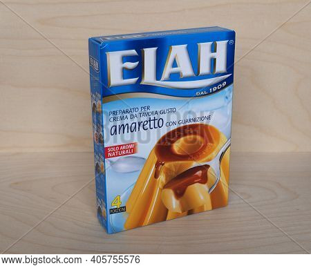 Genoa - Jan 2021: Elah Amaretto Pudding
