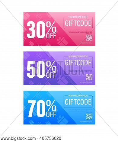 Different Modern Birthday Card With Red Giftcode For Banner Design. Giftcode In Modern Style. Christ