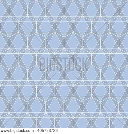 Blue Delicate Lines Symbolic Geometric Repeat Pattern. Vector Illustration