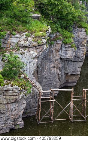 Buky Canyon Summer Landscape, Hirskyi Tikych River, Cherkasy Region, Ukraine.