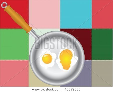 farbige Quadrate mit Spiegeleiern