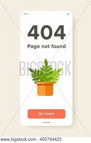 Multicolored Vector Icon Of Boston Fern Growing In Pot, Side View