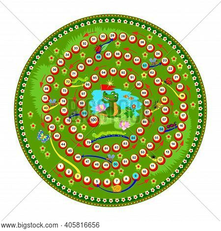 Board Game For Little Children With A Dice. Printable Page For Baby Book. Development Kids Skills Fo