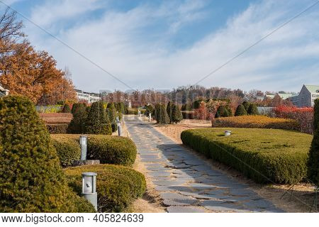 Seoul, South Korea - 27 November 2019: Ewha Womans University In Autumn. It Is A Private Women's Uni