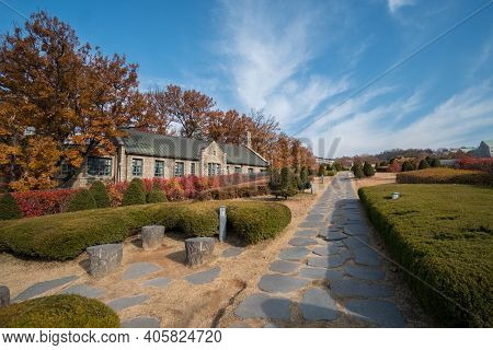 Seoul, South Korea - 27 November 2019: Ewha Womans University In Autumn. It Is A Private Women's Uni