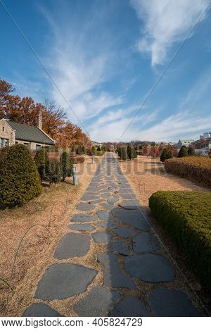 Seoul, South Korea - 27 November 2019: Ewha Womans University In Autumn. It Is A Private Women's Uni