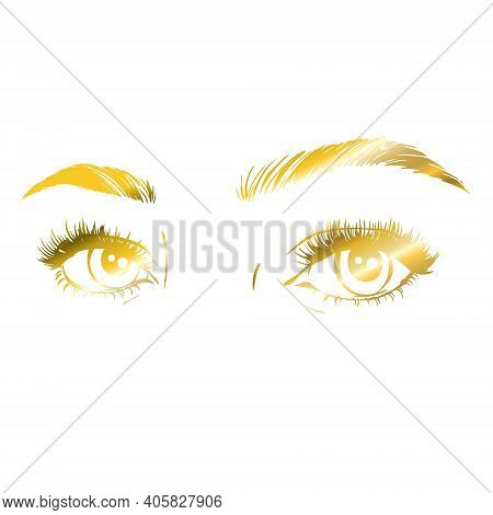 Vector Logo Design Template For Beauty Salon. Lash And Brow Icon.