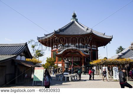 Nara, Japan - Dec 5 : Tourists Visit Kofuku-ji Temple In Nara, Japan On December5,2015. Established 