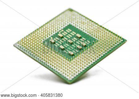 Cpu, Central Processor Unit, Isolated Background. Main Electronic Circuitry For Computer. Shallow Do