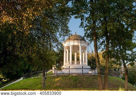 Ostrovsky's Pavilion On The Banks Of The Volga River In Kostroma On A Summer Evening