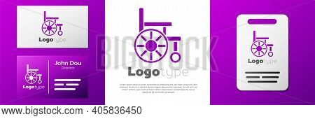 Logotype Wheelchair For Disabled Person Icon Isolated On White Background. Logo Design Template Elem