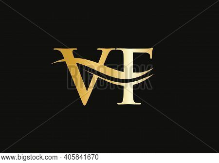 Vf Linked Logo For Business And Company Identity. Creative Letter Vf Logo Vector With Modern Trendy