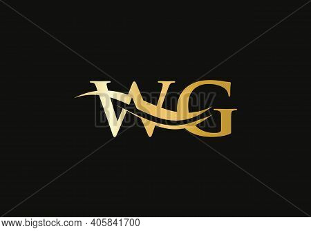 Monogram Letter Wg Logo Design Vector. Wg Letter Logo Design With Modern Trendy