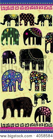 Une Silhouette d'un éléphant avec motif